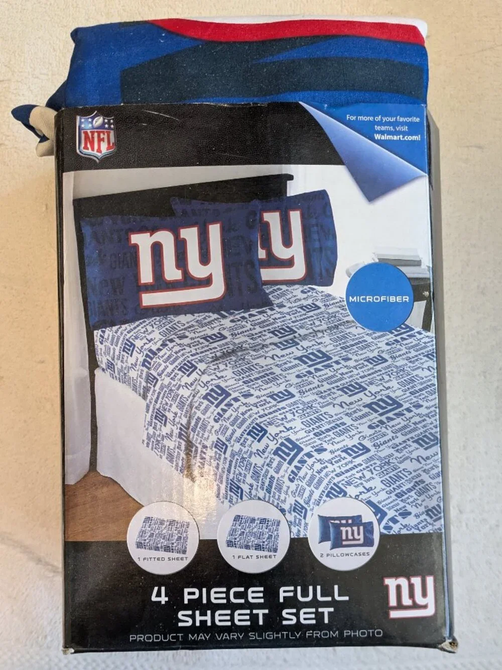 NEW NFL New York Giants football 4 piece full sheet set